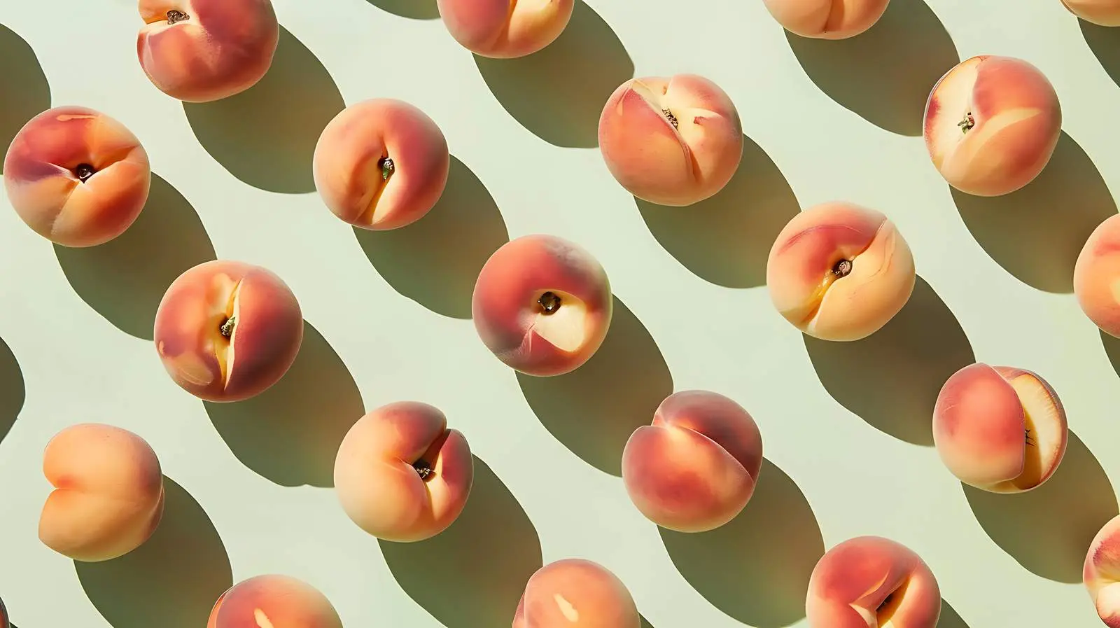 Flat Lay of Ripe Peaches on Light Surface – free snacks image from Dotvec