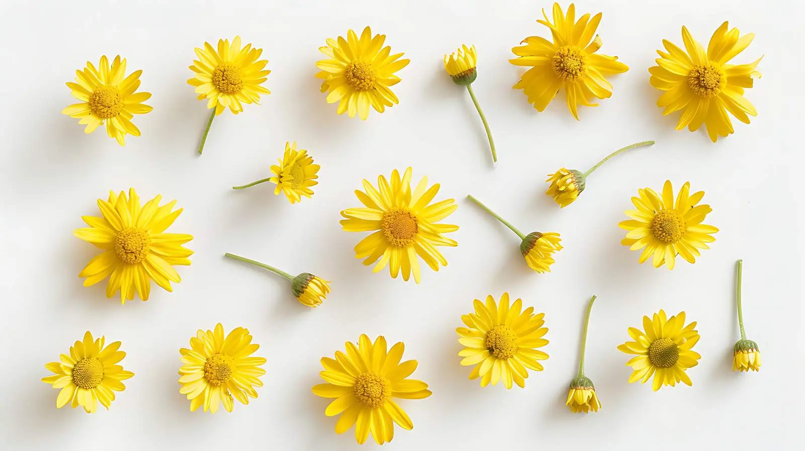 Yellow Daisy Flower Buds on Yellow Background — free download from Dotvec