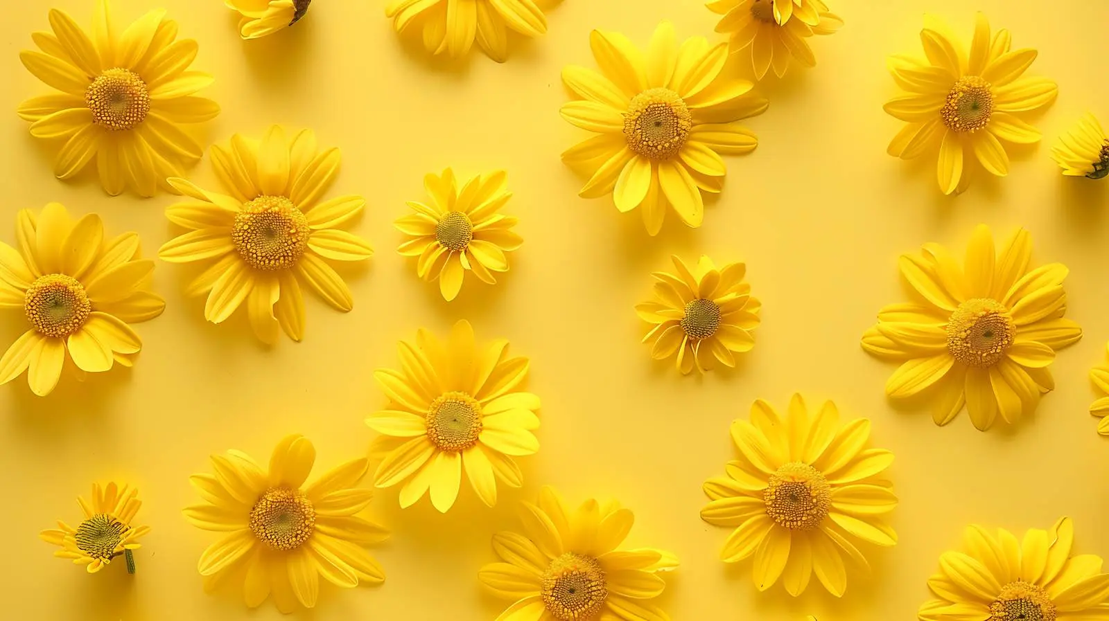 Flat Lay of Yellow Daisy Flower Buds — free download from Dotvec