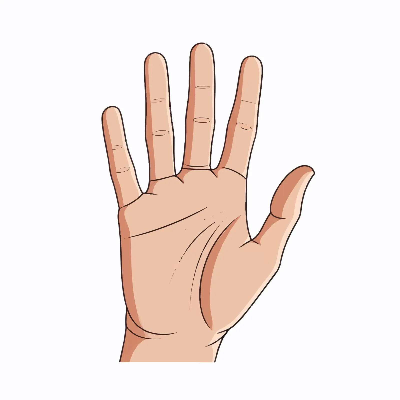 Flat Hand Line Vector Illustration on White Background – free monochrome design image from Dotvec