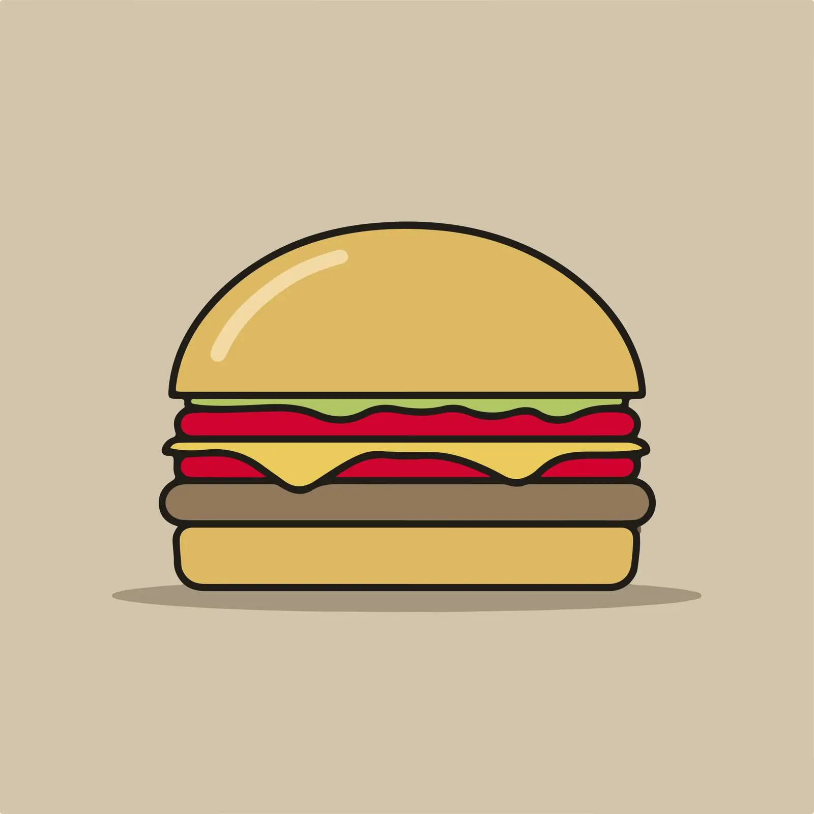 Burger Outline Icon — free download from Dotvec