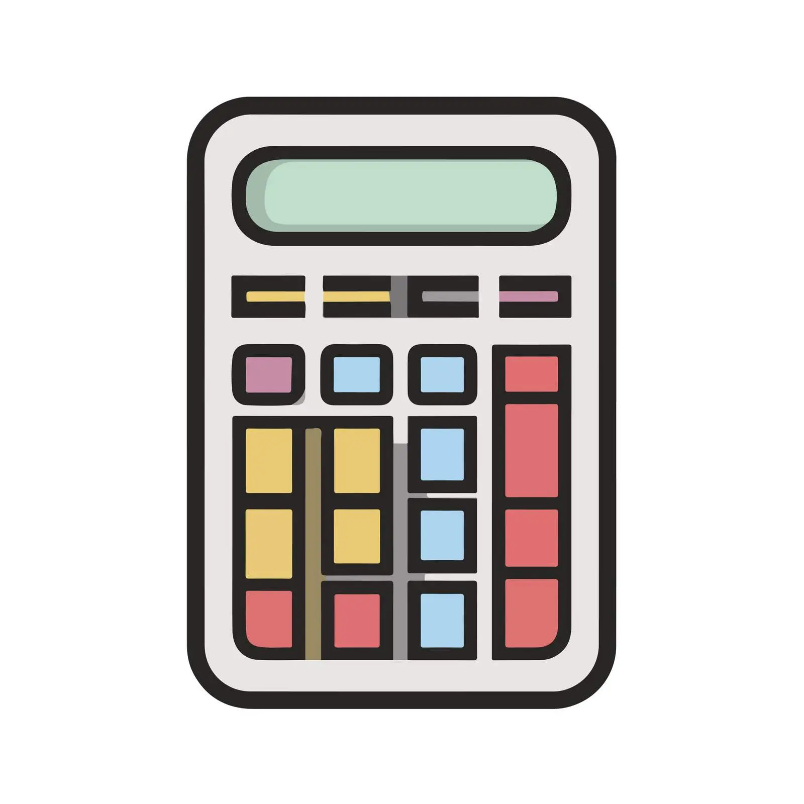 Calculator Outline Icon Flat Vector Style — free download from Dotvec