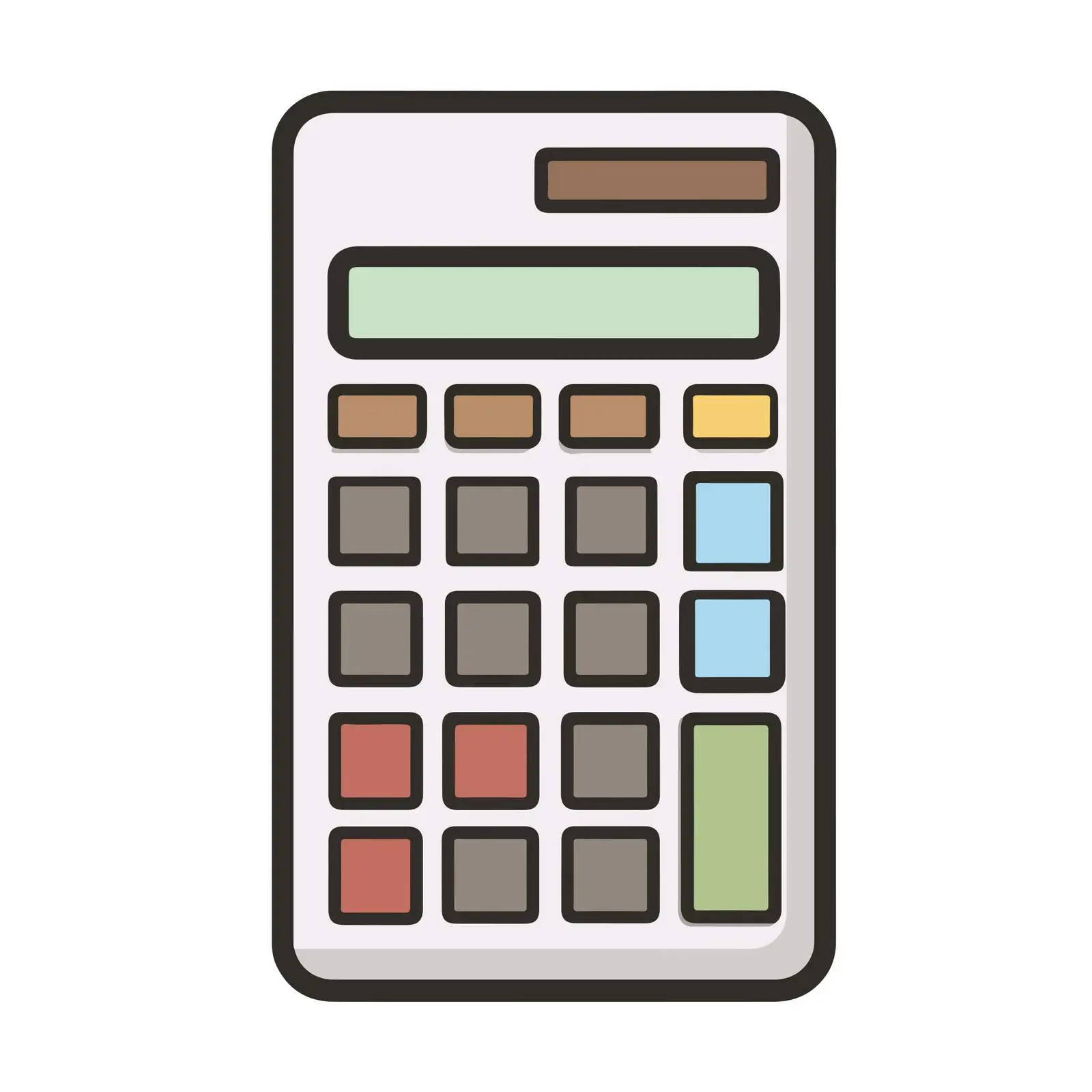 Calculator outline icon in flat style — free download from Dotvec