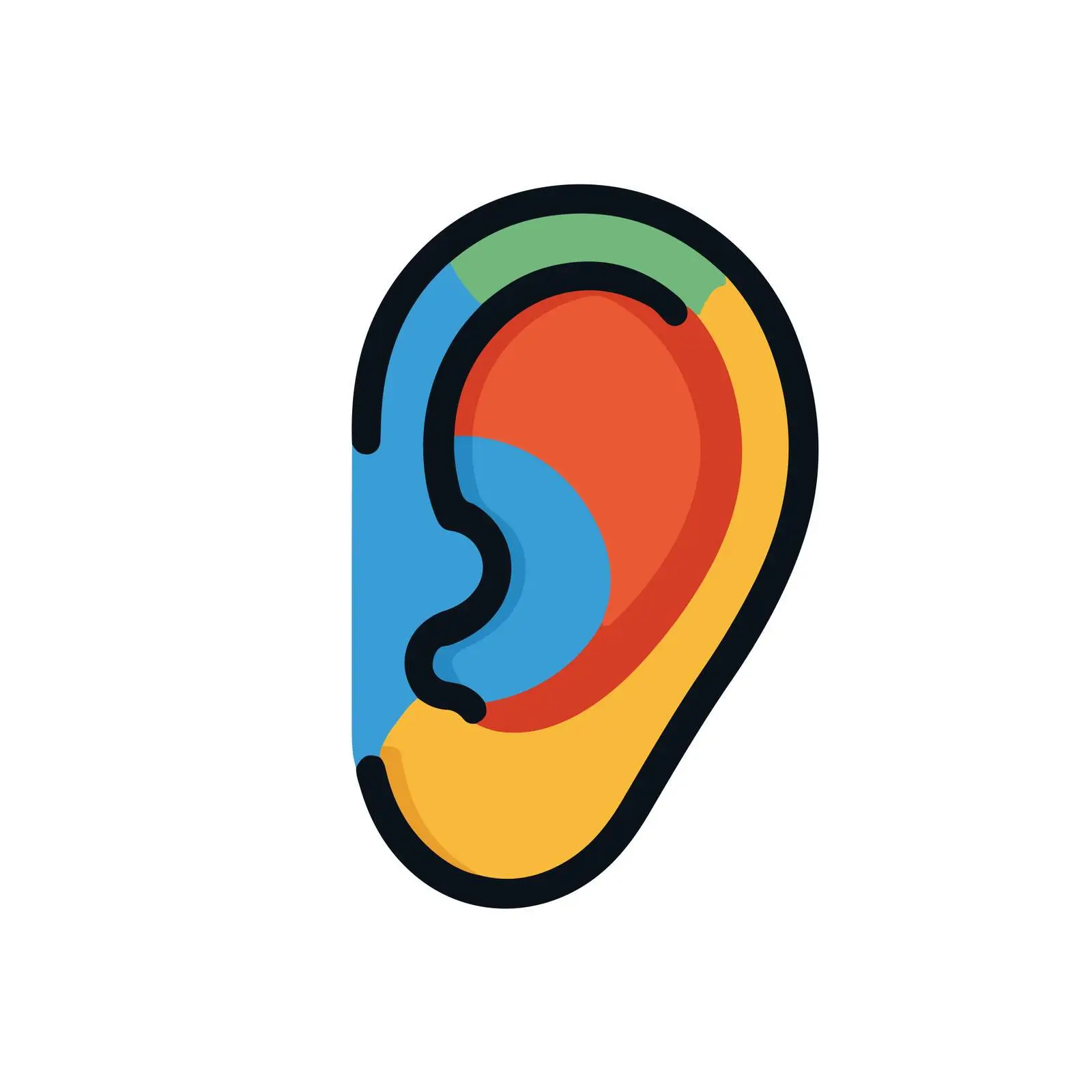 Colorful Ear Icon — free download from Dotvec