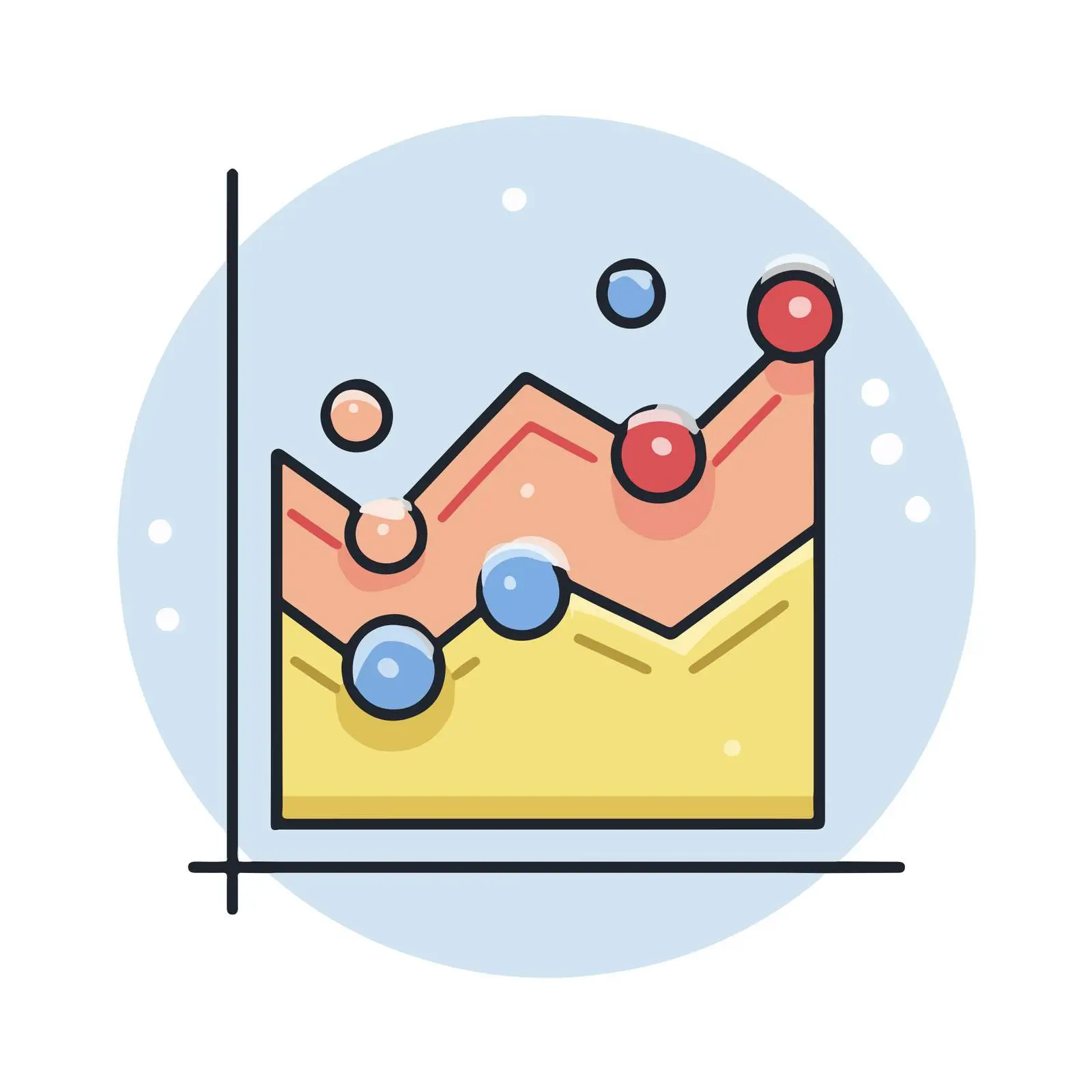 Colorful Line Graph Icon — free download from Dotvec