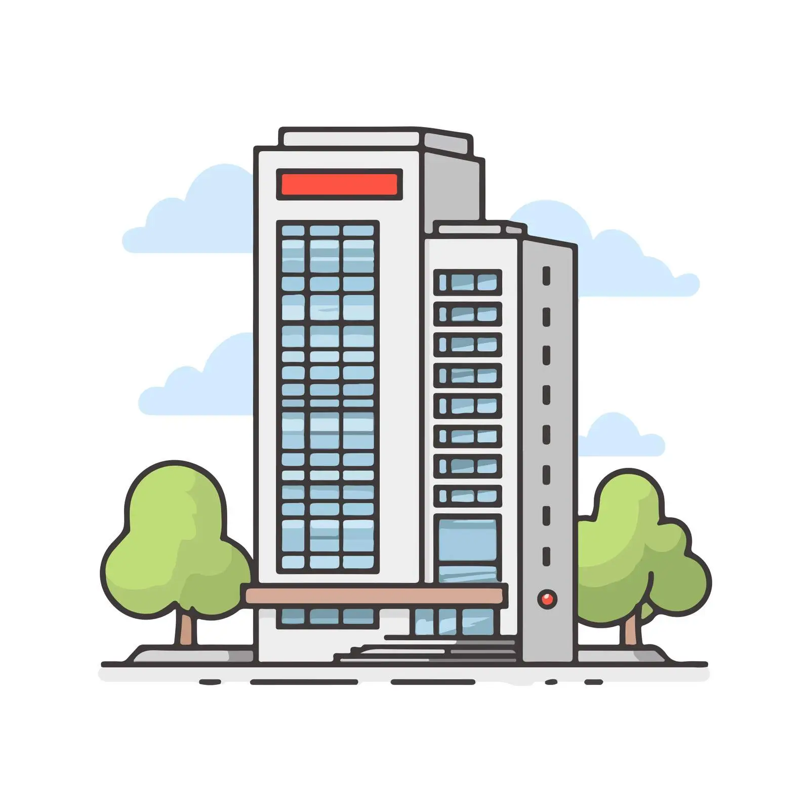 Professional Office Building Outline Icon — free download from Dotvec