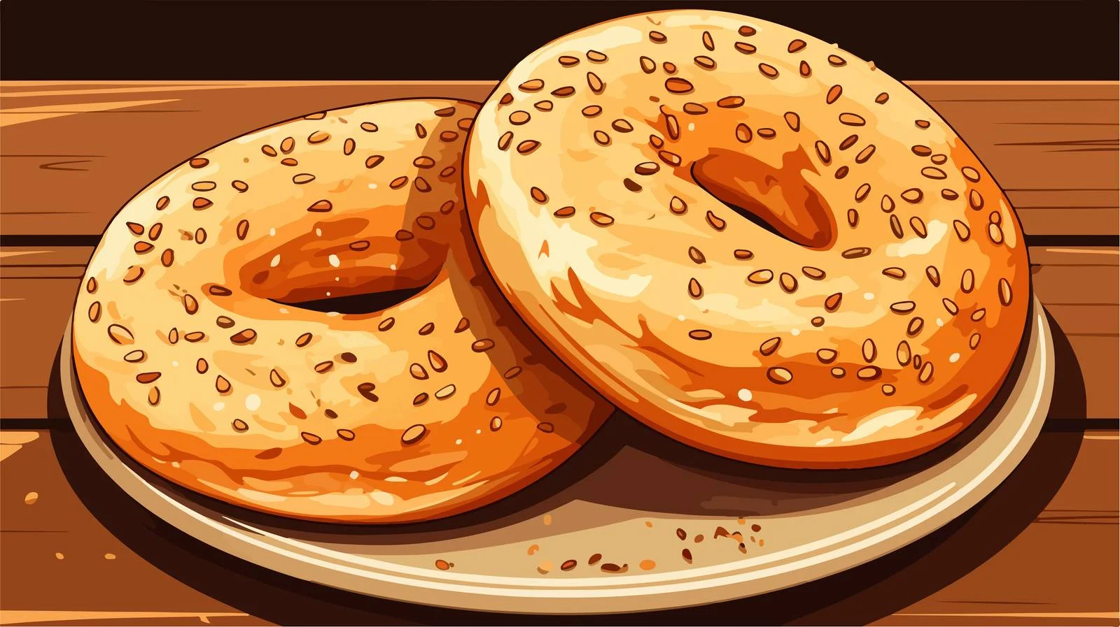 Bagels Flat Color Vector Illustration – free bagel image from Dotvec