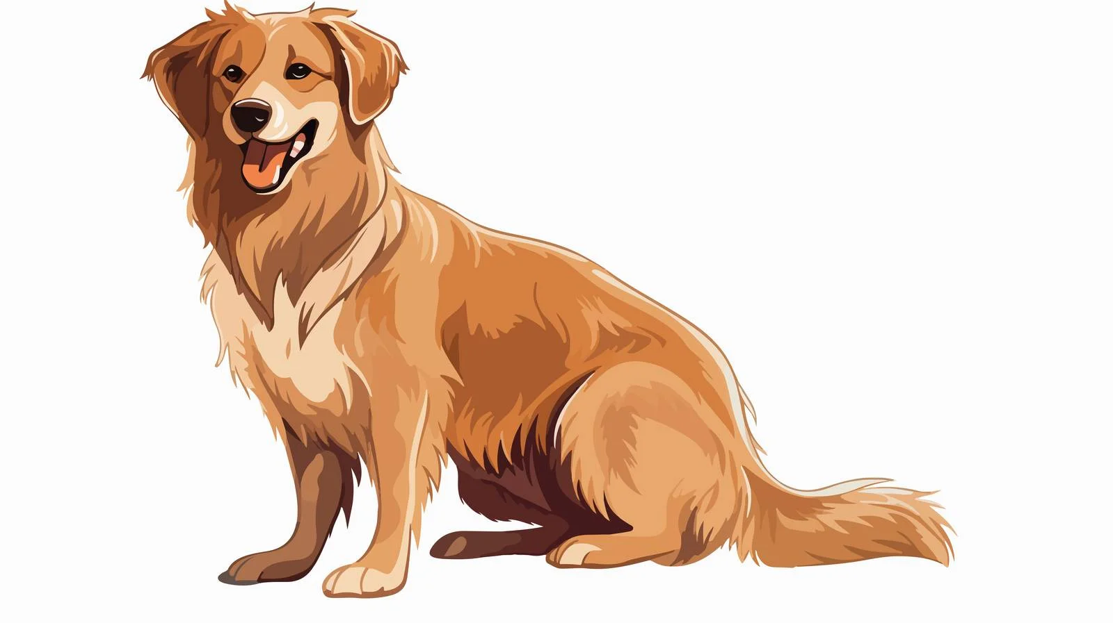 Flat Color Dog Cartoon Vector Illustration — free download from Dotvec