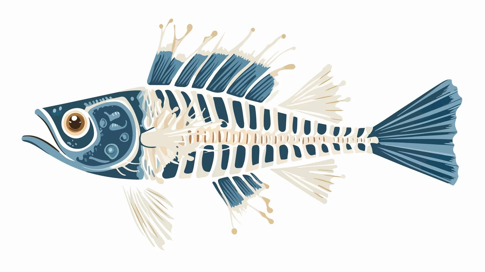 Fish Bones Stock Vector Illustration — free download from Dotvec