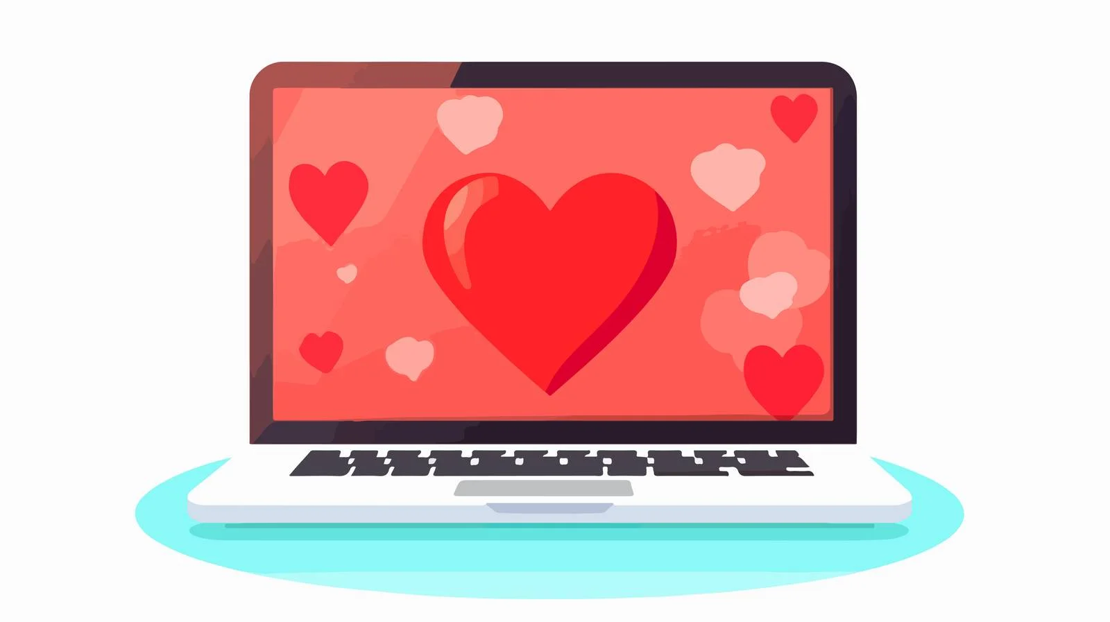 Modern Laptop with Heart Illustration — free download from Dotvec