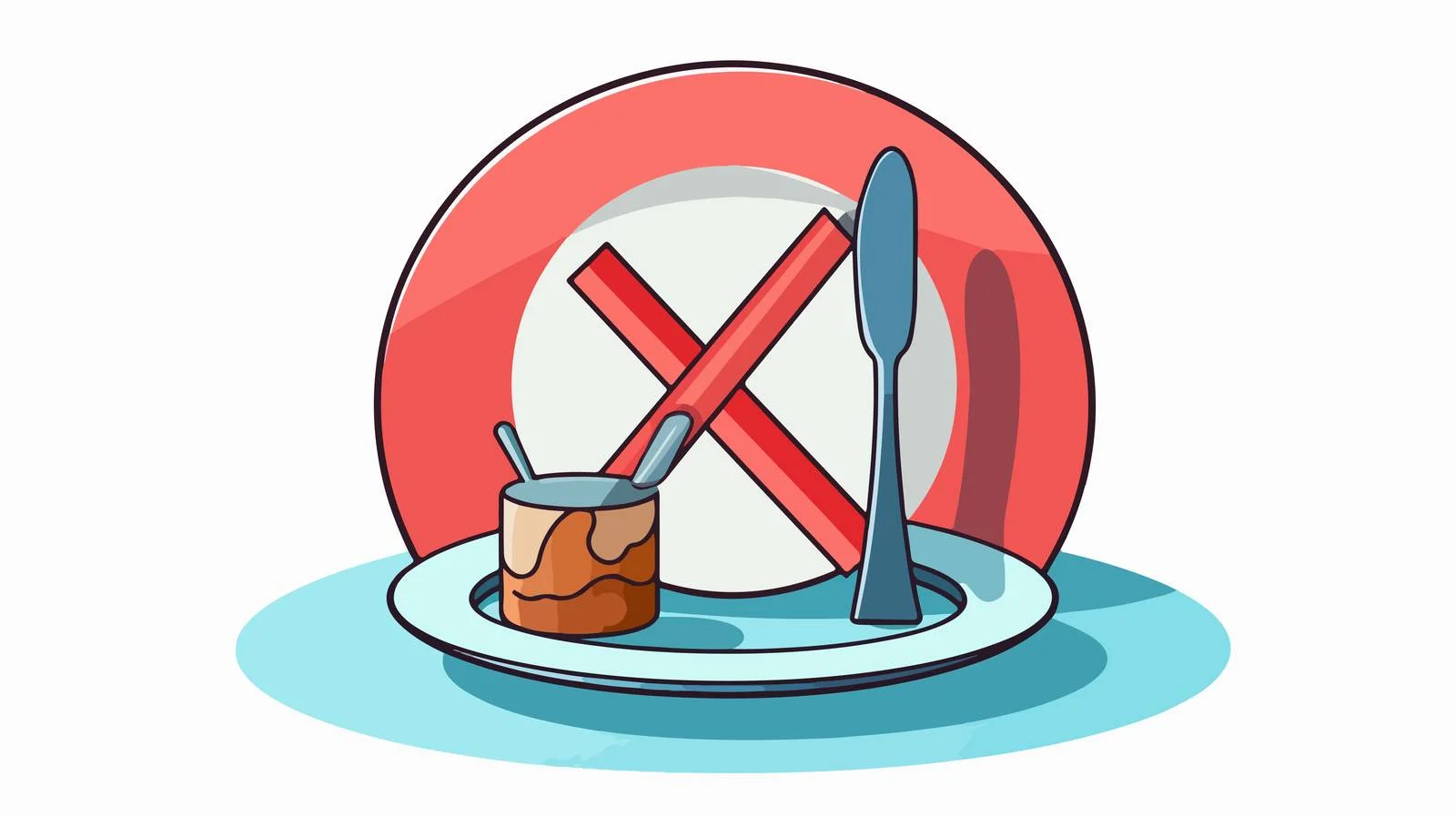 Retro No Eating Sign Cartoon — free download from Dotvec