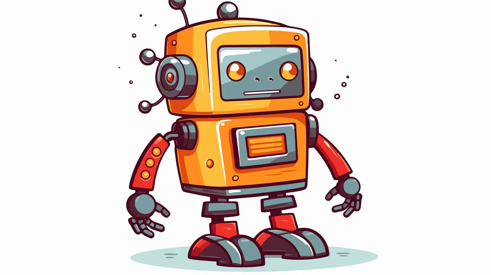 Flat Cartoon Robot Stock Vector Image — free download from Dotvec