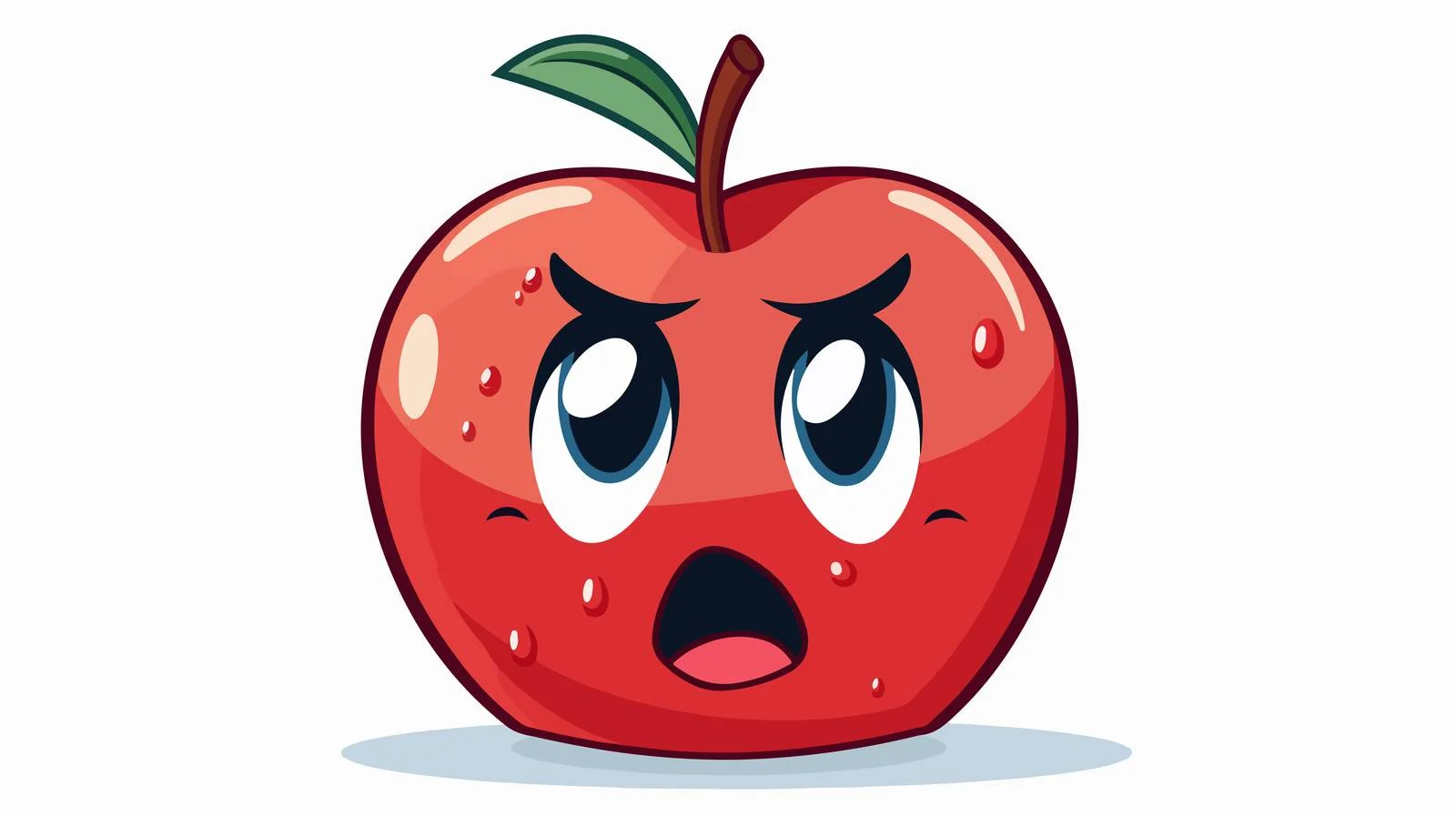 Sad Cartoon Apple Vector Illustration — free download from Dotvec