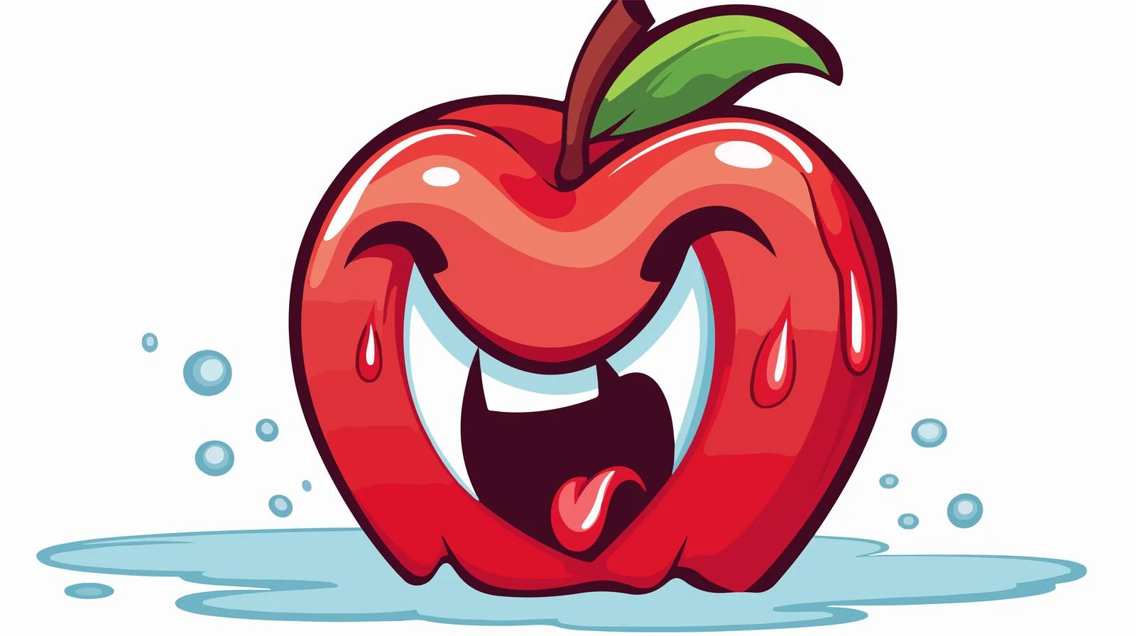 Sad Cartoon Apple Vector Illustration — free download from Dotvec