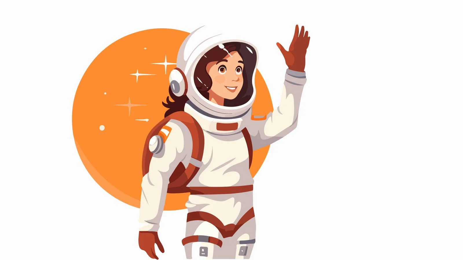 Illustration: Astronaut Woman Explaining — free download from Dotvec