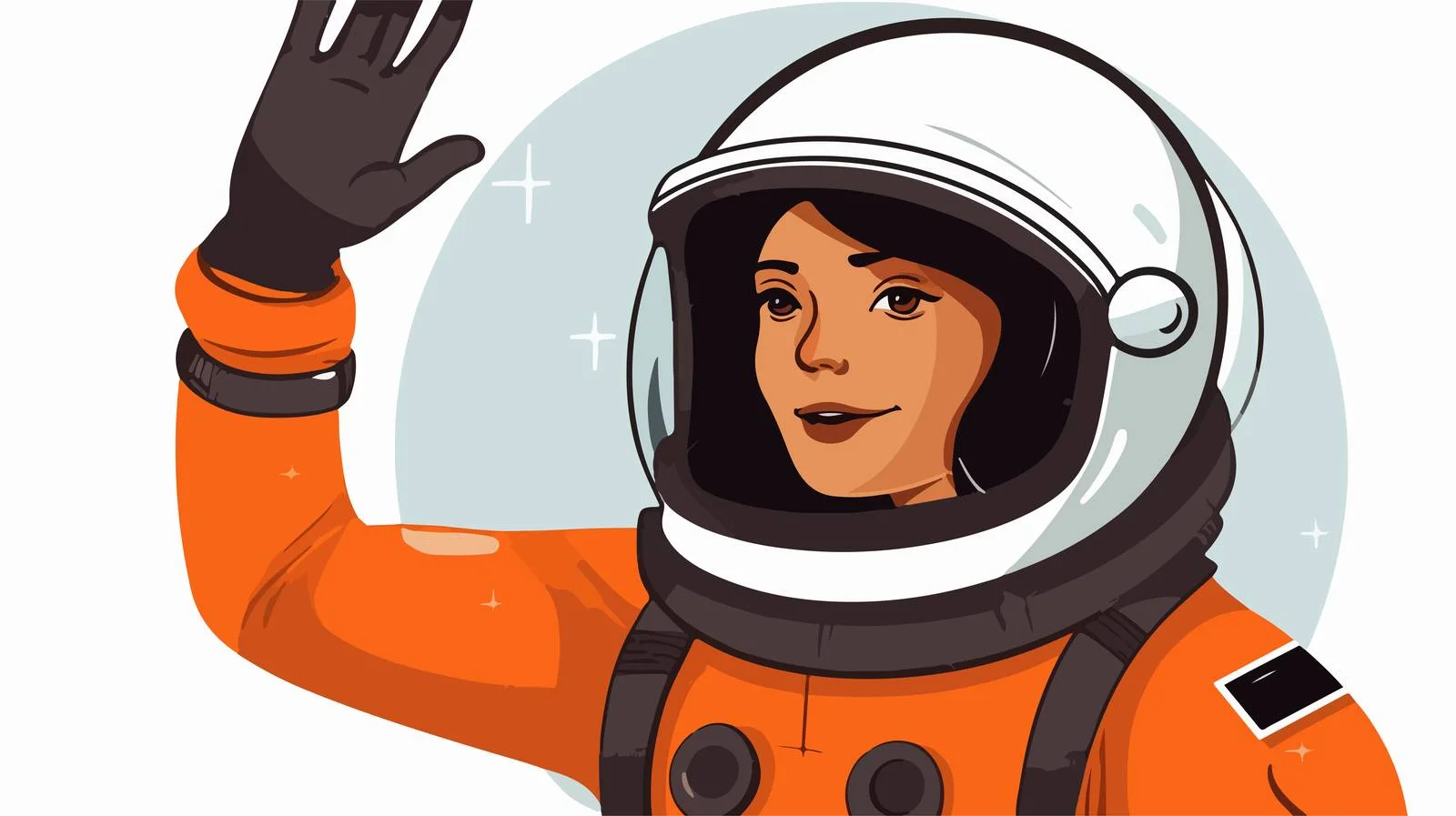 Astronaut Woman Explaining in Flat Style — free download from Dotvec