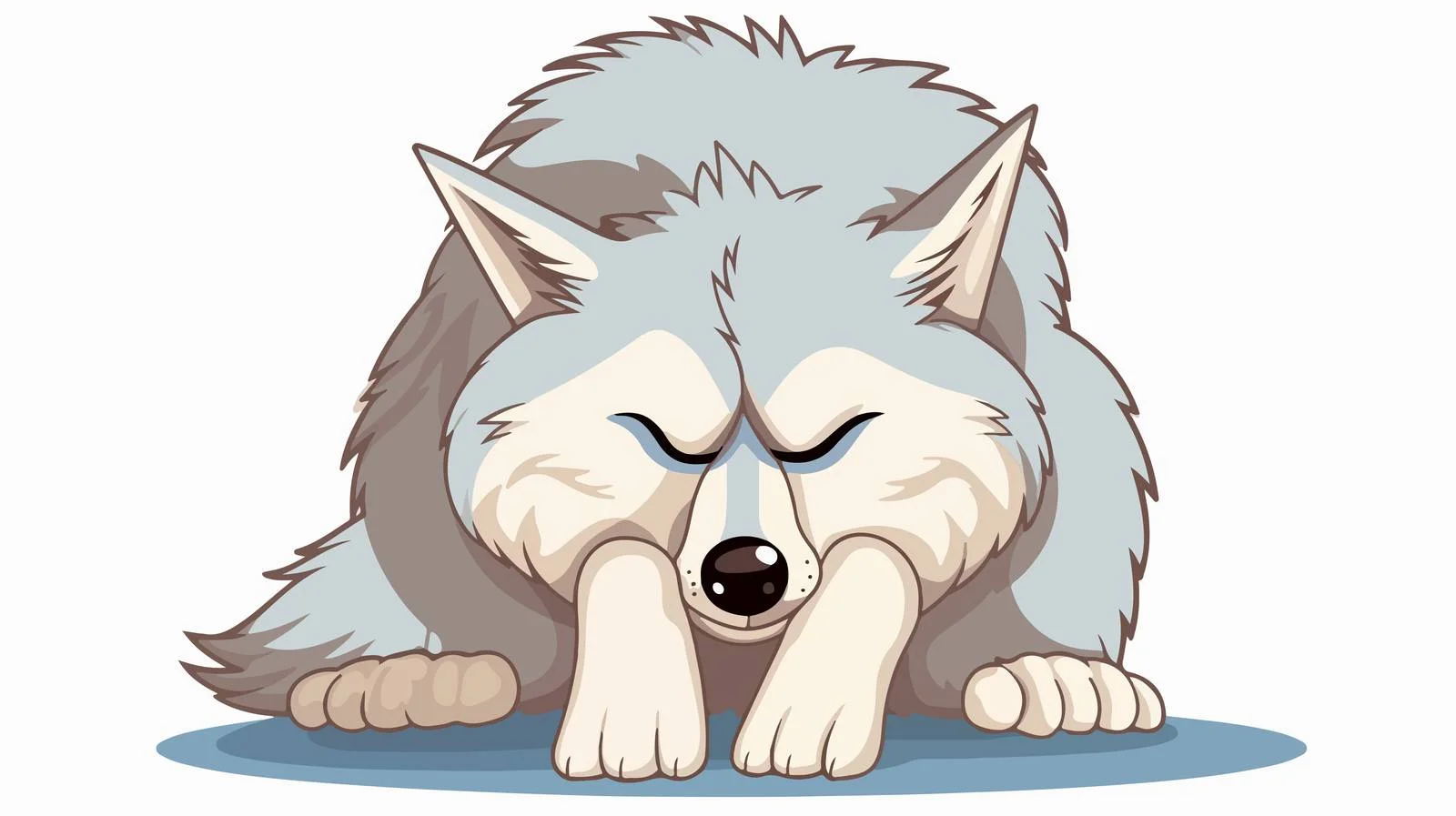 Crying Wolf Rubbing Eyes Illustration — free download from Dotvec