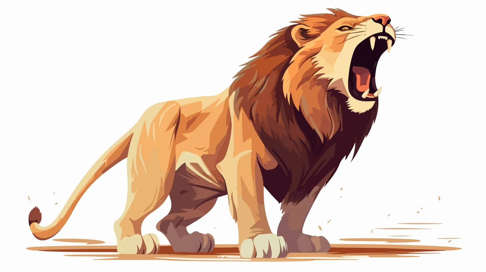 Roaring Lion Cartoon Vector Illustration — free download from Dotvec