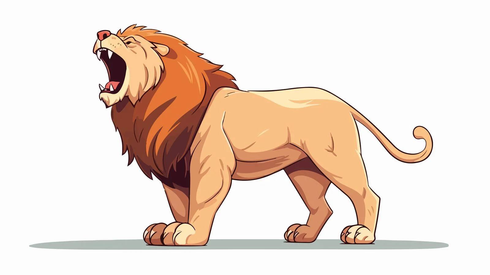 Roaring Lion Cartoon Vector Illustration — free download from Dotvec