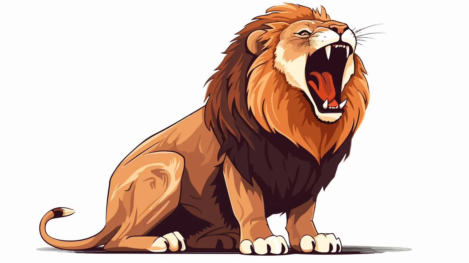 Cartoon Roaring Lion Vector Illustration — free download from Dotvec