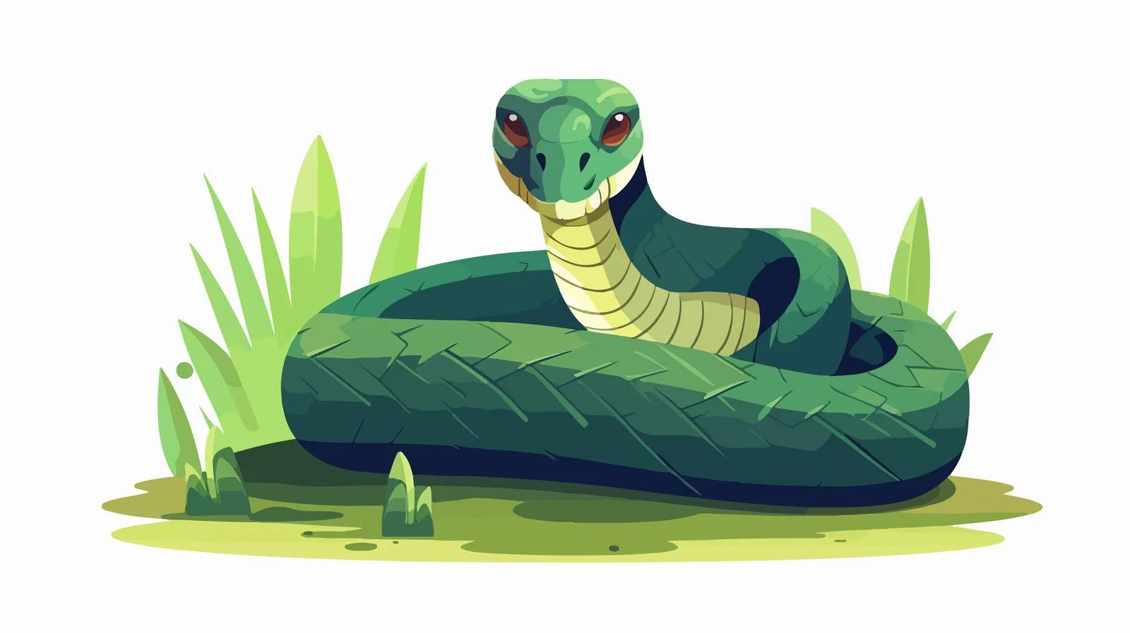 Colorful Cartoon Snake Vector Illustration — free download from Dotvec