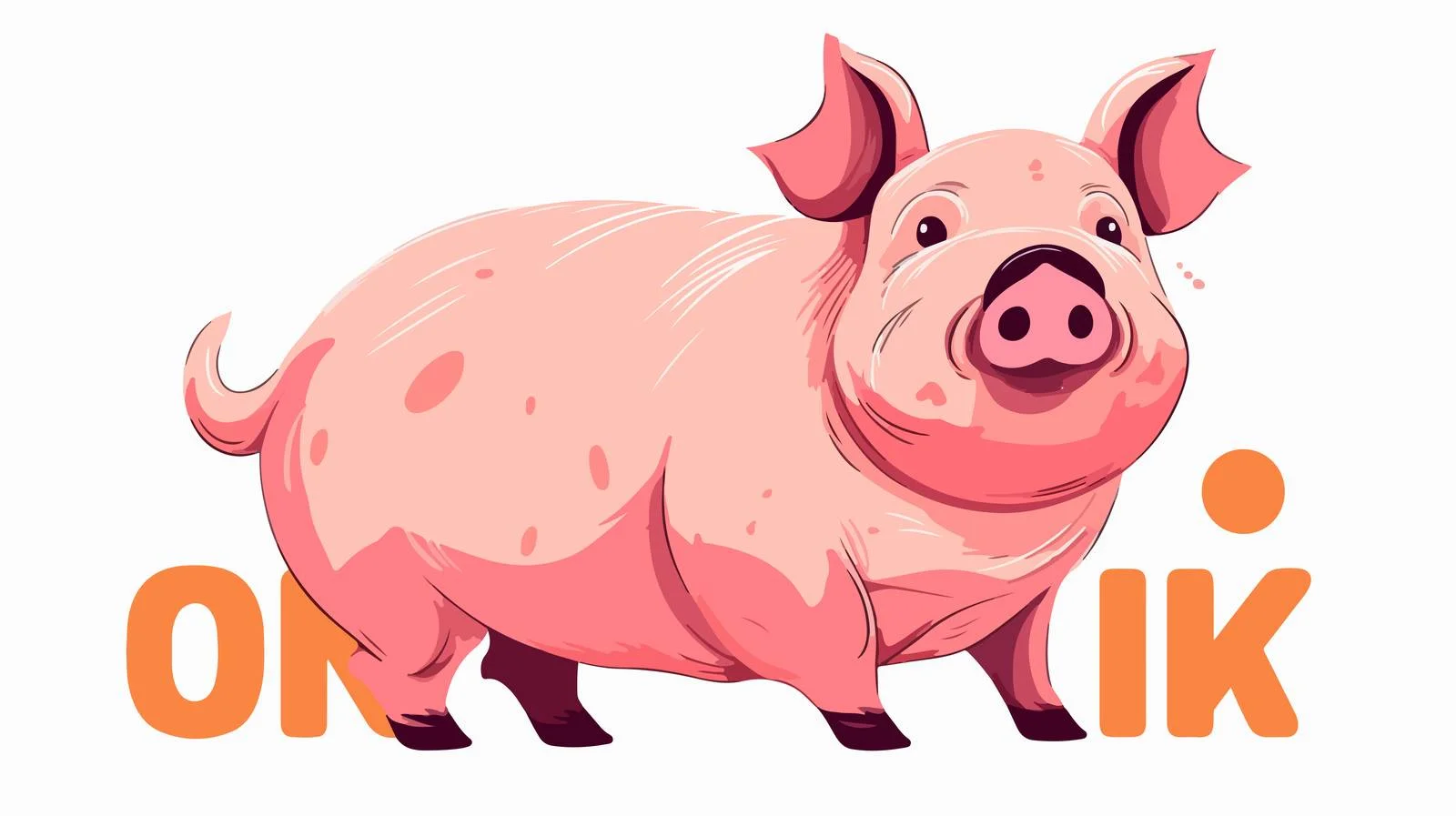 Cartoon Oink Word Illustration — free download from Dotvec