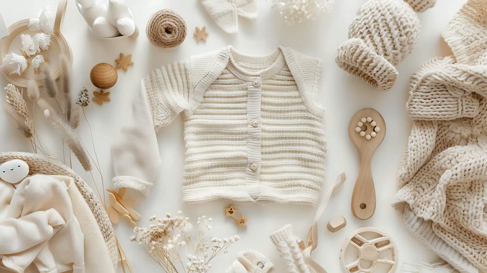 Scandinavian Newborn Baby Clothes Flatlay Aesthetic – free cute outfit image from Dotvec