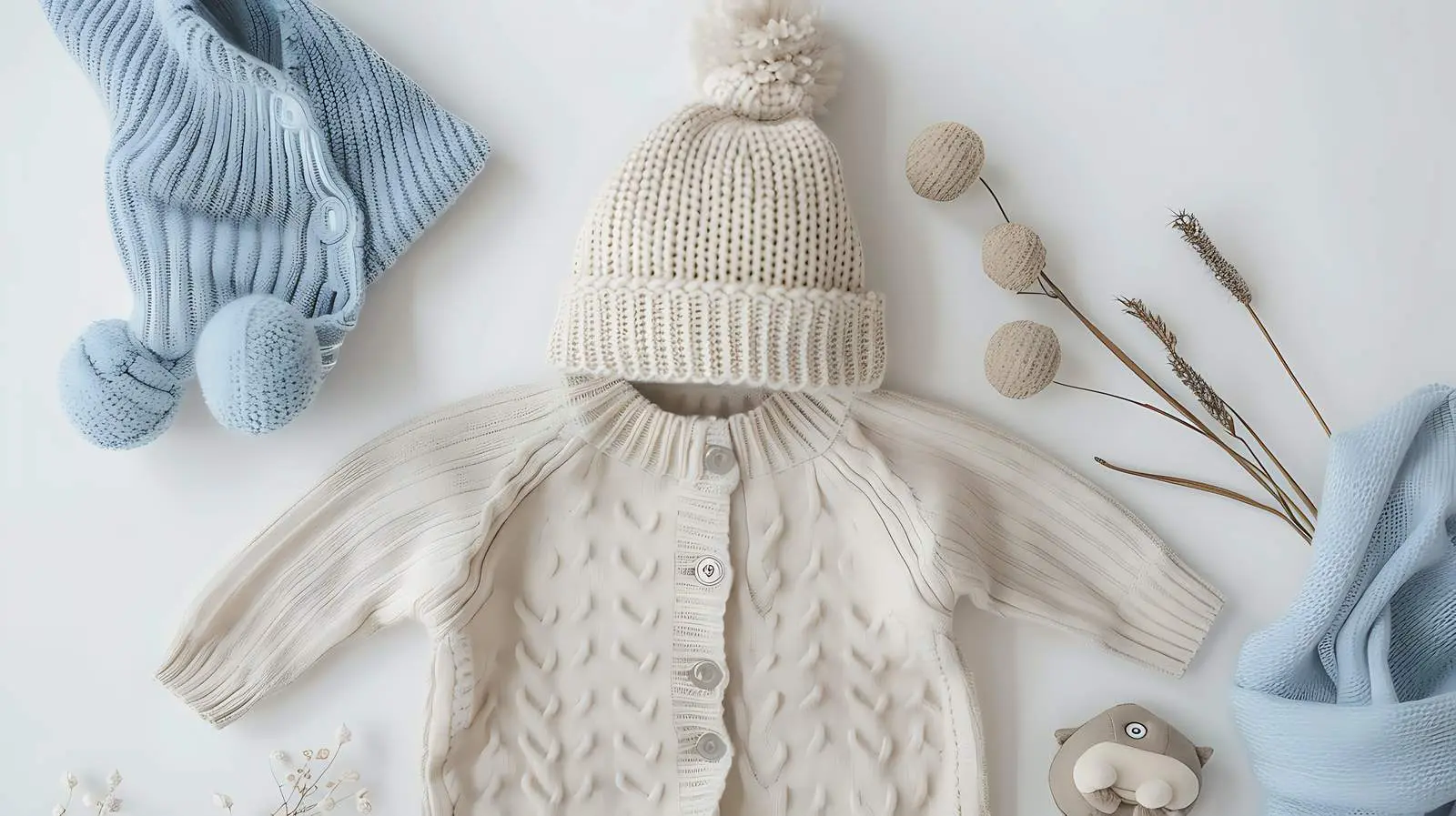 Scandinavian Newborn Baby Clothes Flatlay — free download from Dotvec