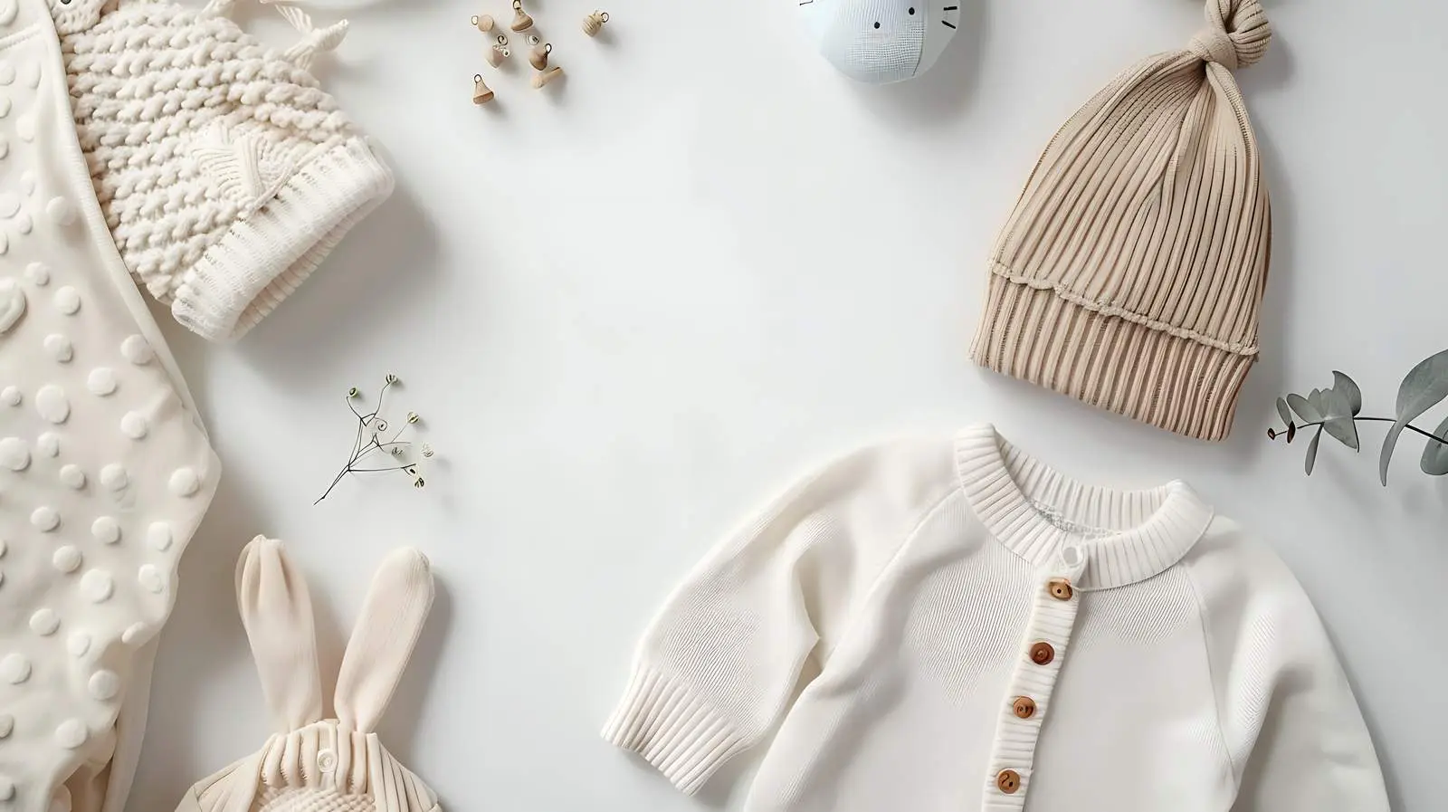Scandinavian Newborn Baby Clothes Flatlay – free baby care image from Dotvec