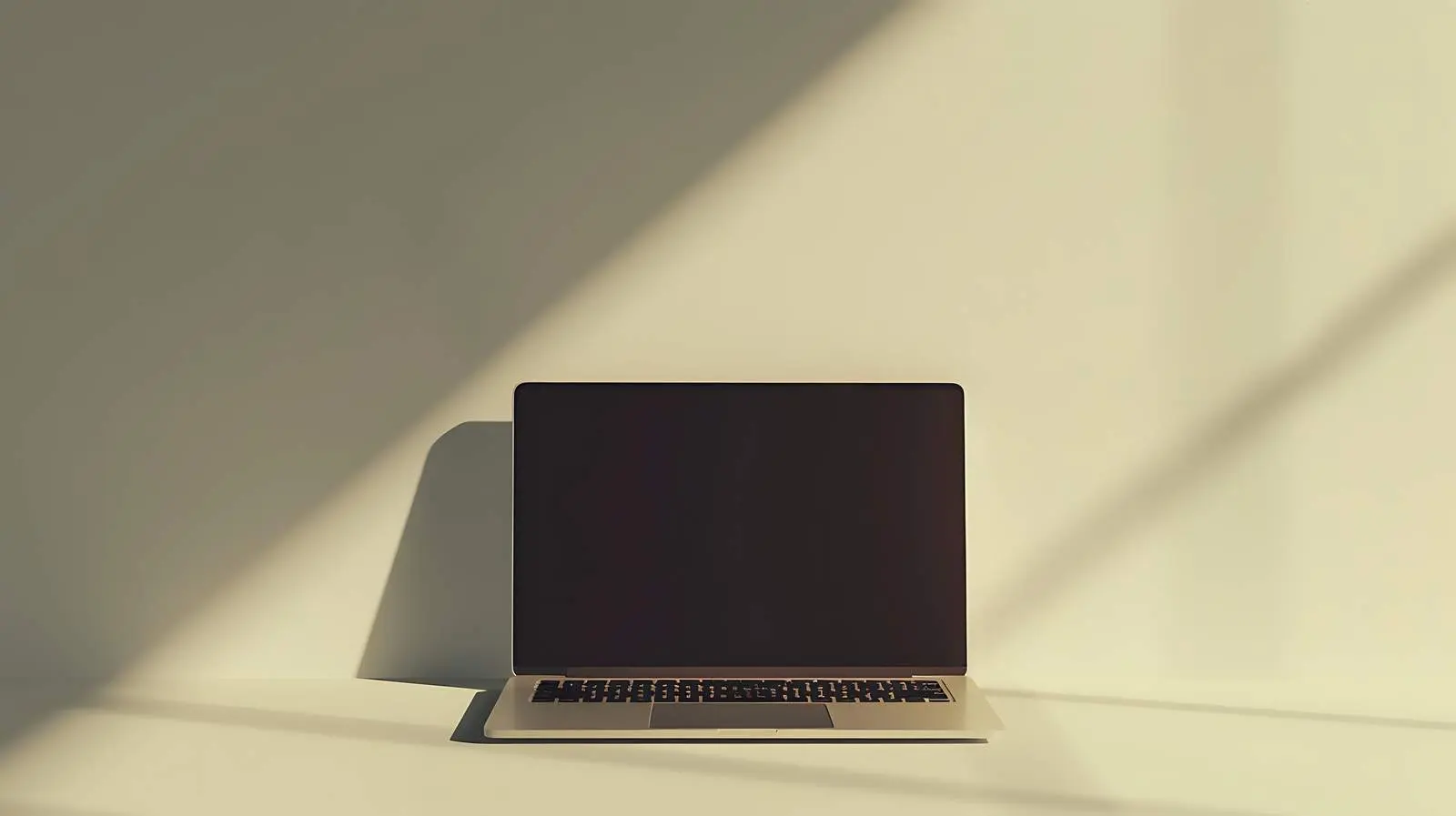 Laptop Flatlay with Sunlight and Shadows – free shadow image from Dotvec