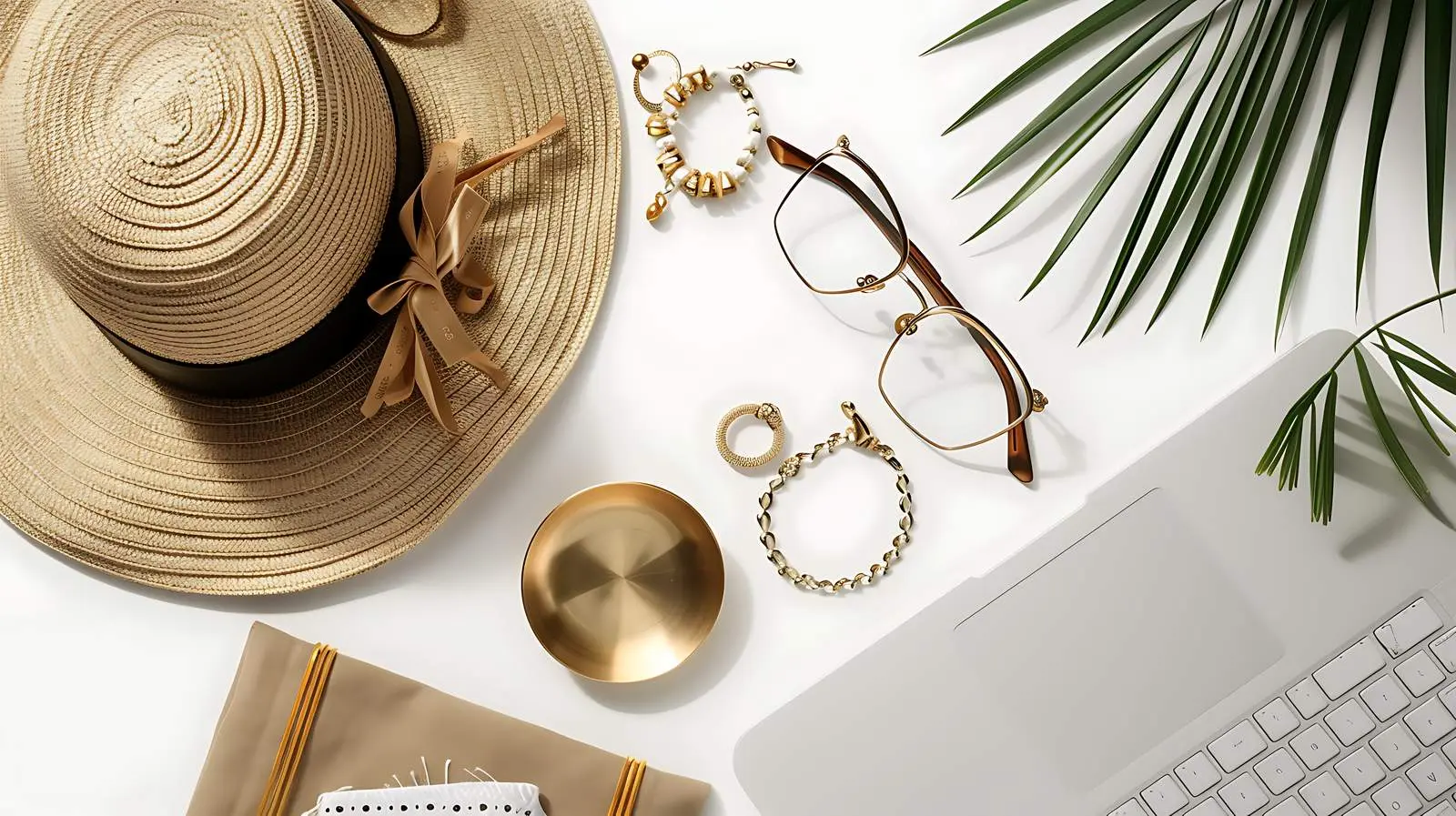 Flatlay of Laptop and Fashion Jewelry — free download from Dotvec