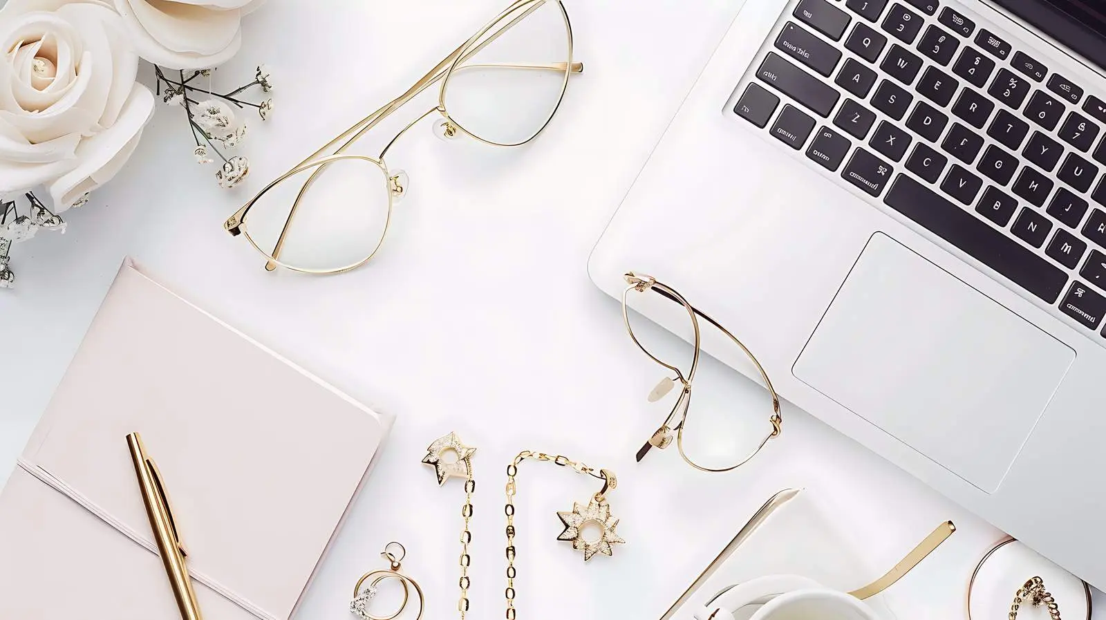 Flatlay of Laptop and Accessories on Table — free download from Dotvec