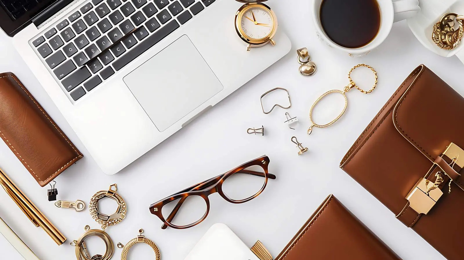 Flatlay of Laptop and Accessories for Women — free download from Dotvec