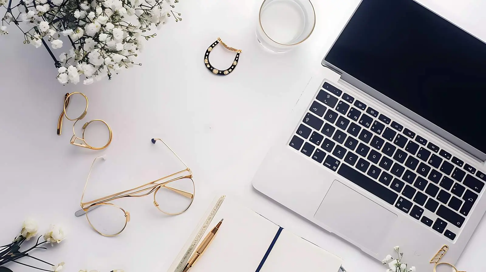 Stylish Flatlay with Laptop and Accessories — free download from Dotvec