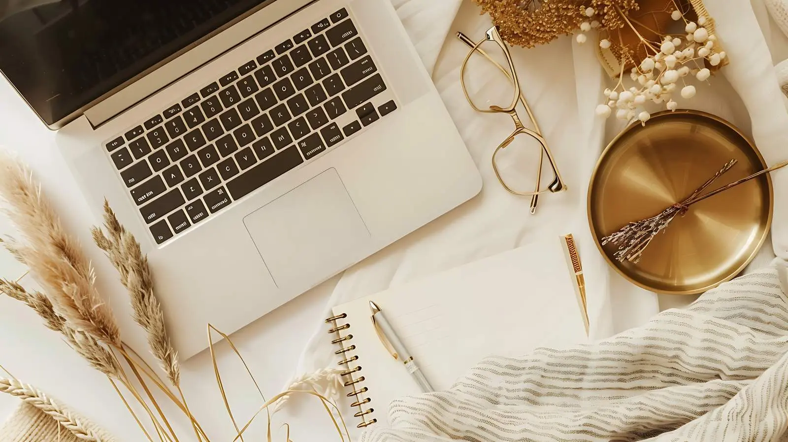 Stylish Women's Accessories and Laptop Flatlay — free download from Dotvec