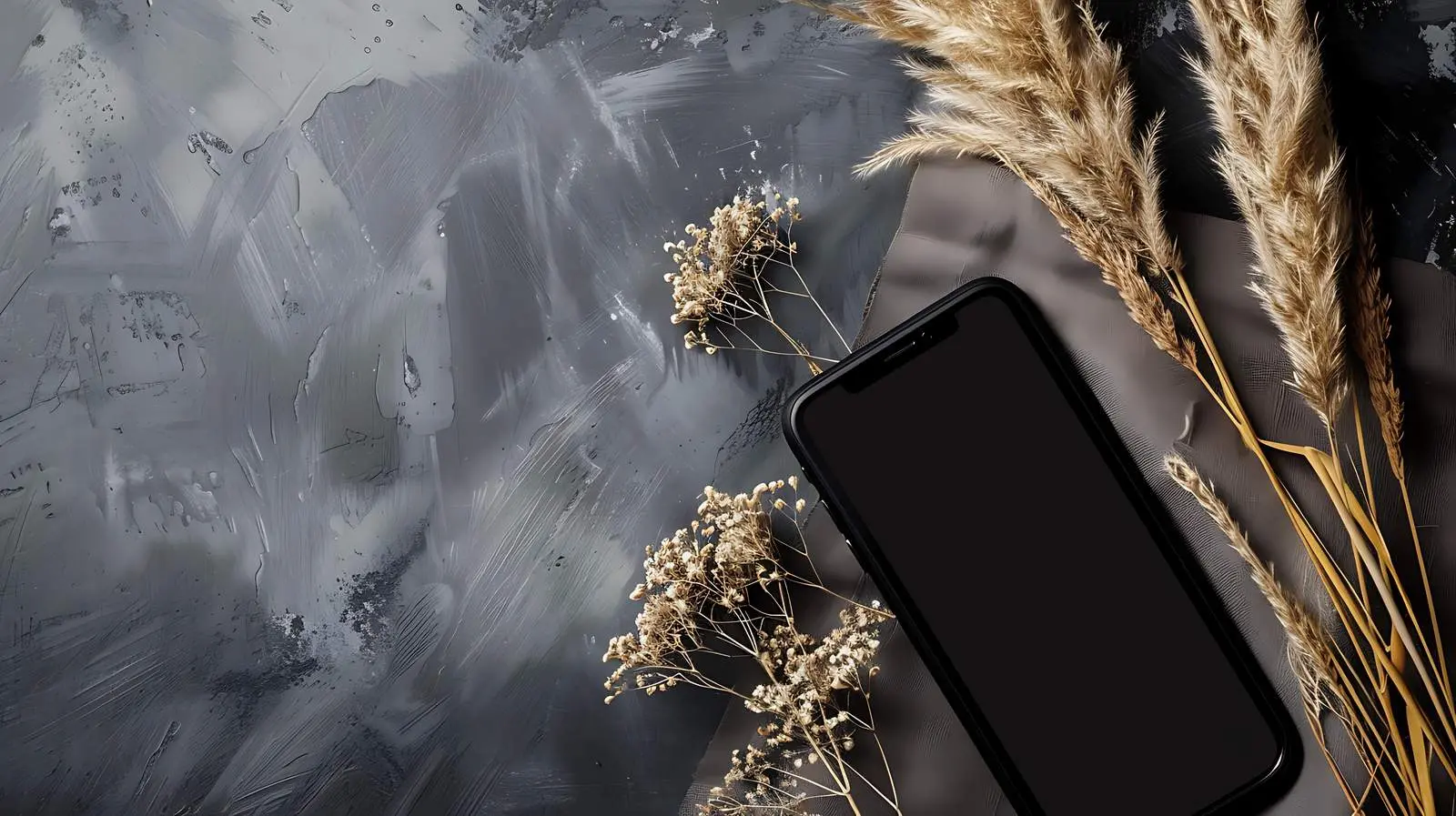 Elegant Flatlay of Mobile Phone on Dark Table — free download from Dotvec