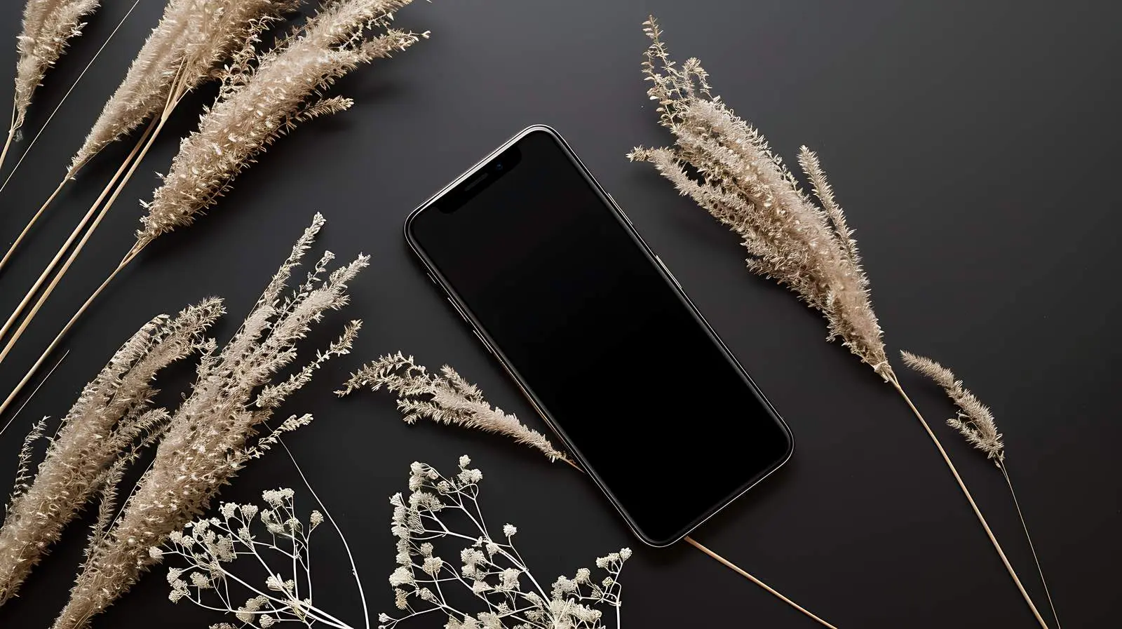 Elegant Flatlay of Mobile Phone on Dark Table — free download from Dotvec