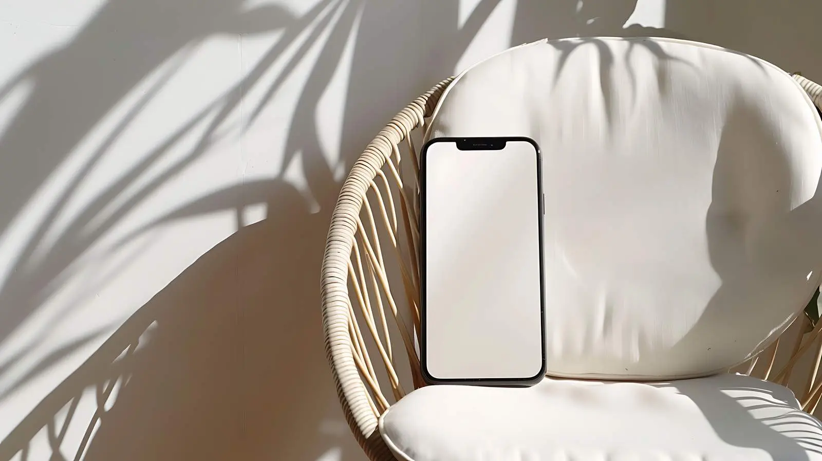 Elegant Flatlay of Mobile Phone on Chair – free influencer image from Dotvec