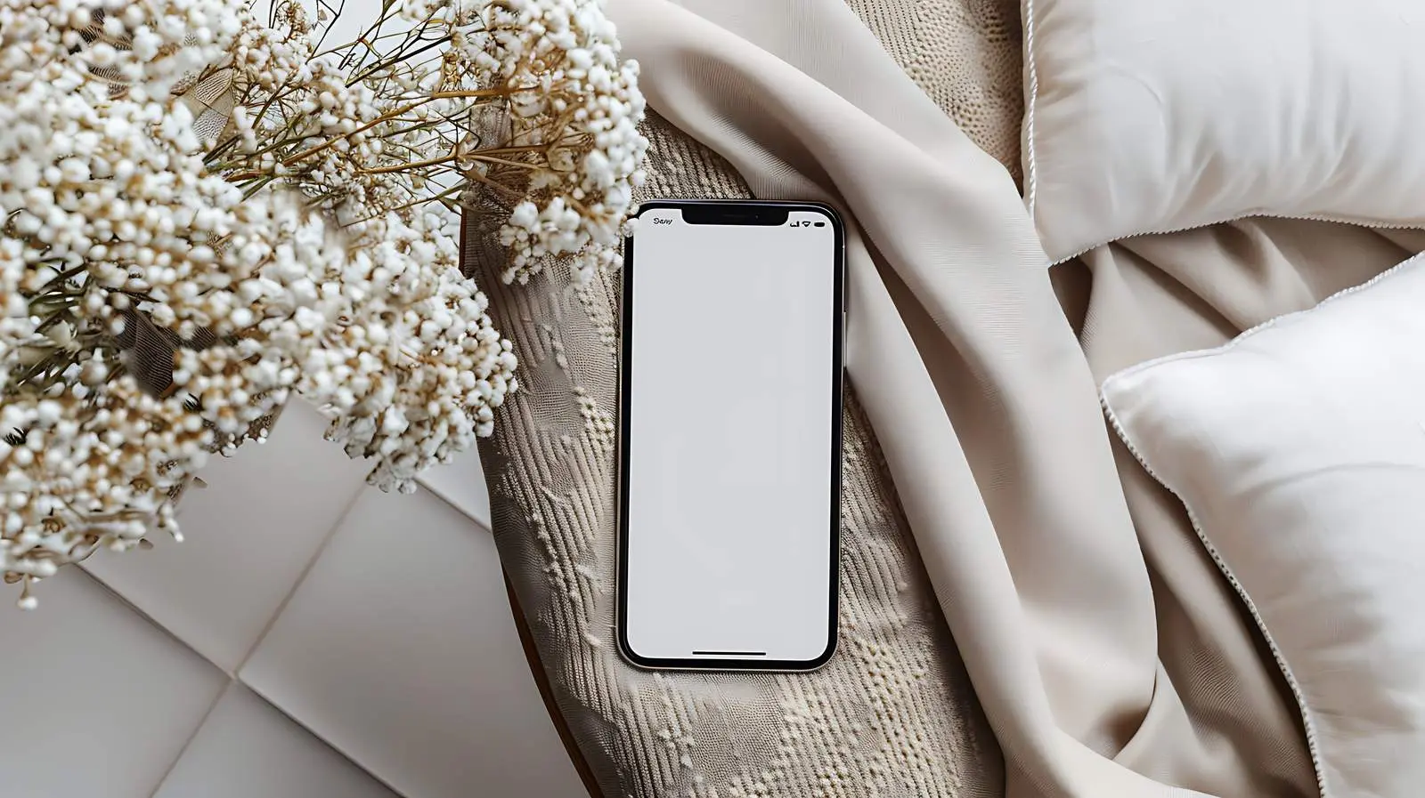 Elegant Flatlay of Mobile Phone on Chair – free influencer image from Dotvec