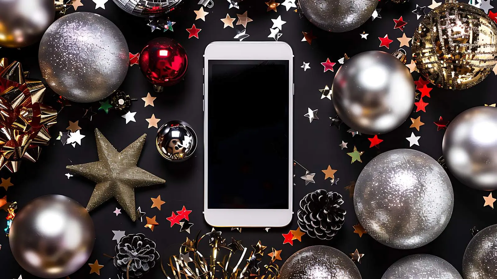 Flatlay of Mobile Phone with Blank Screen Space — free download from Dotvec