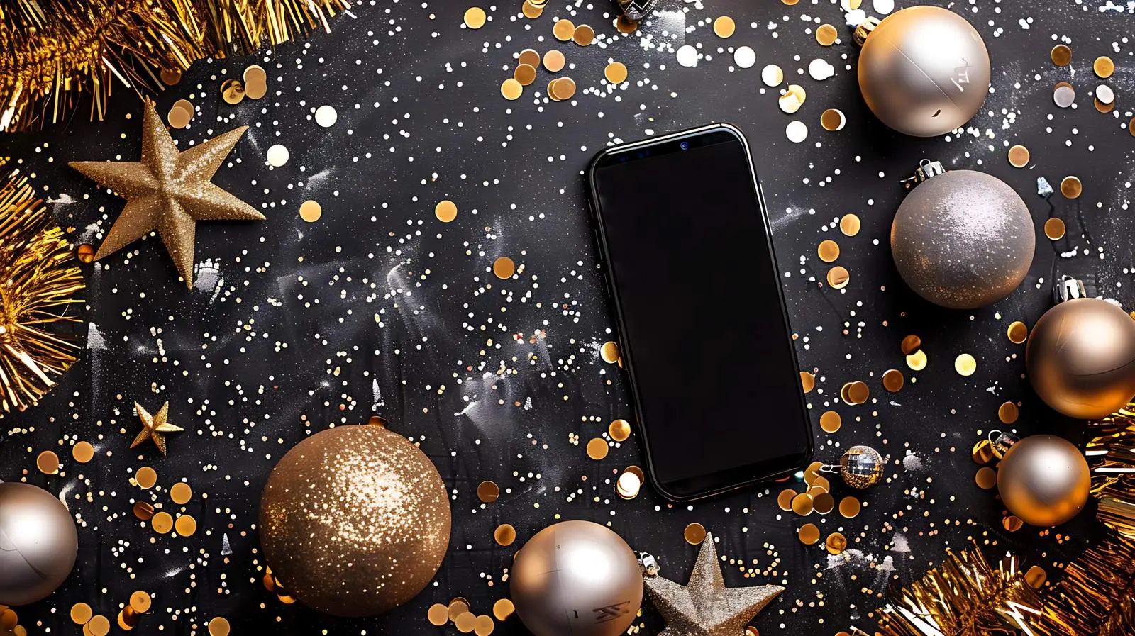 Flatlay of Mobile Phone on Black Background — free download from Dotvec