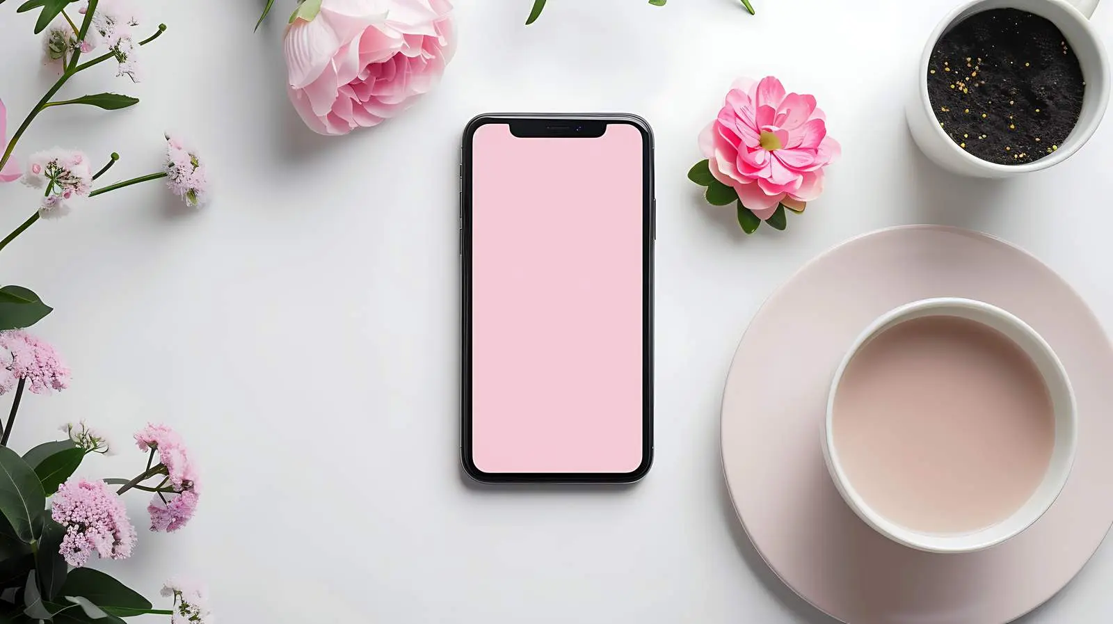 Aesthetic Flatlay of Mobile Phone Screen — free download from Dotvec