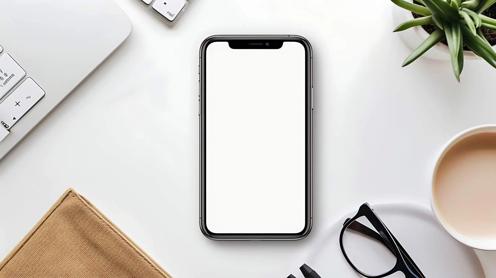 Aesthetic Flatlay of Mobile Phone Screen — free download from Dotvec