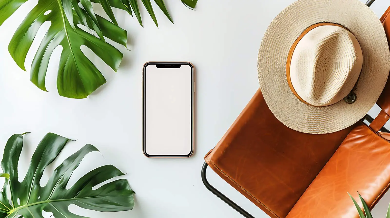 Flatlay of Mobile Phone with Blank Screen — free download from Dotvec
