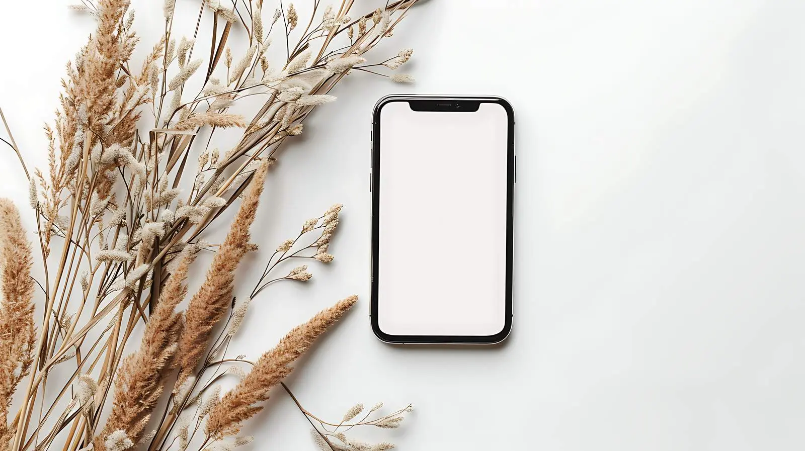 Aesthetic Flatlay of Blank Mobile Phone Screen — free download from Dotvec