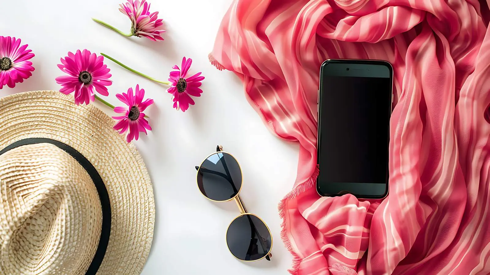 Flatlay of Blank Mobile Phone Screen – free innovative design image from Dotvec