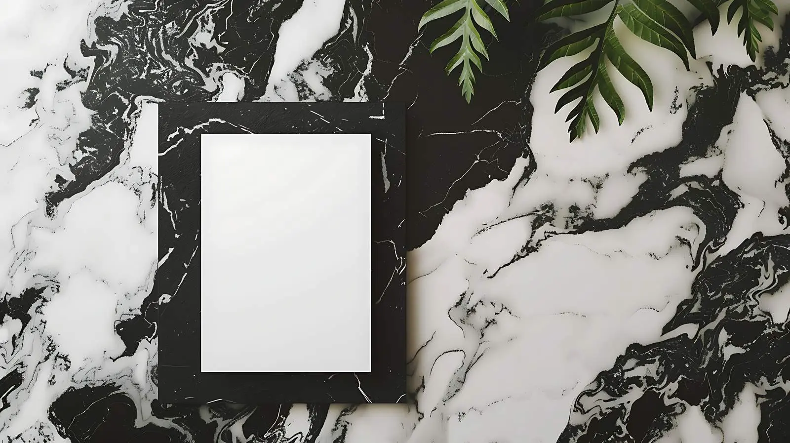 Blank Card on Black Marble Flatlay — free download from Dotvec