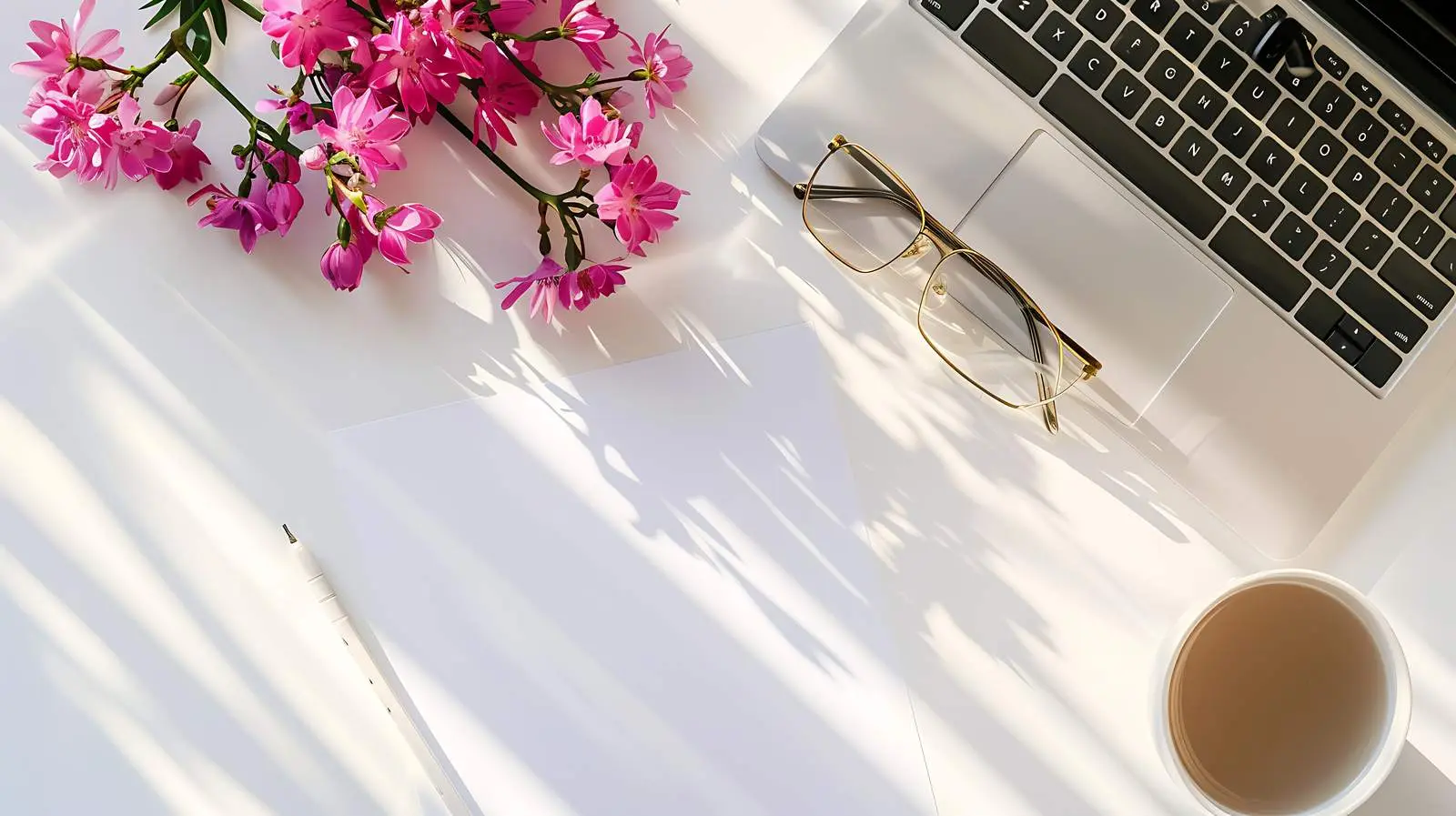 Flatlay of Blank Card and Glasses – free shadow image from Dotvec