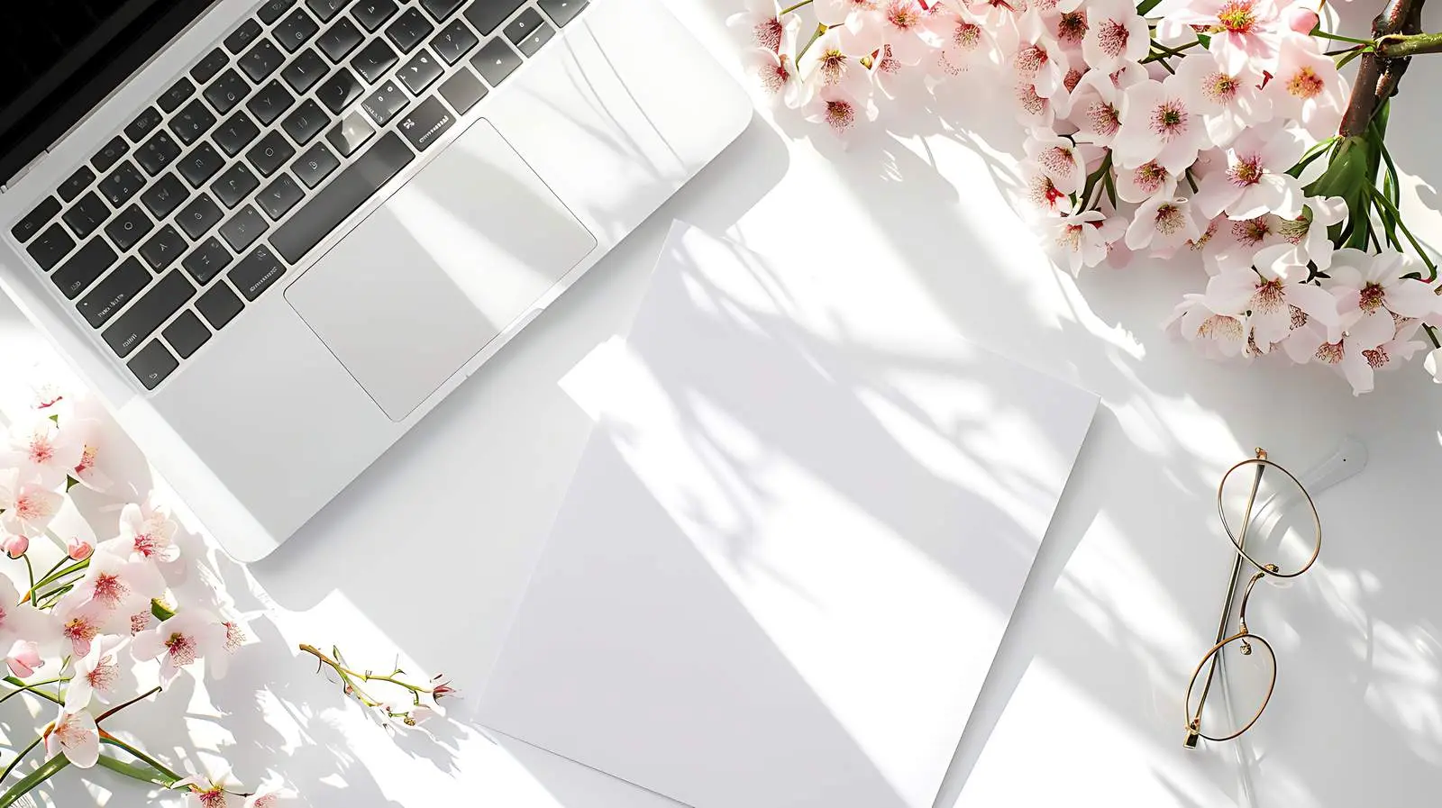 Blank Card with Glasses on Flat Surface – free mark image from Dotvec