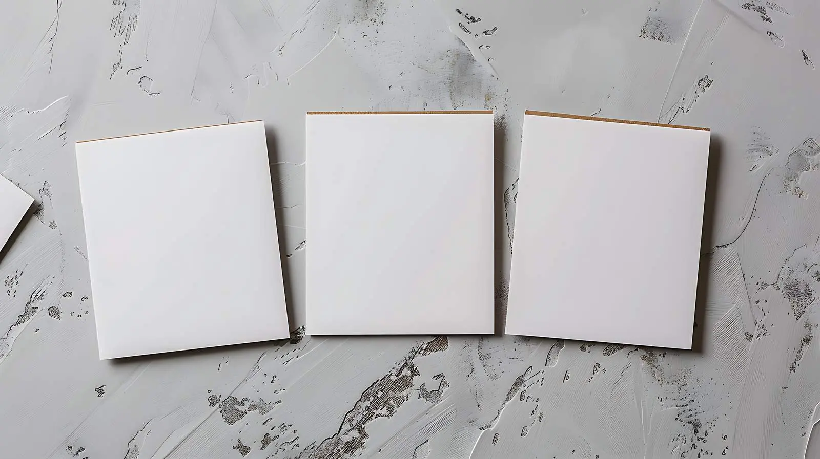 Flat Lay of Blank Paper Cards with Palm Leaf – free symbol image from Dotvec